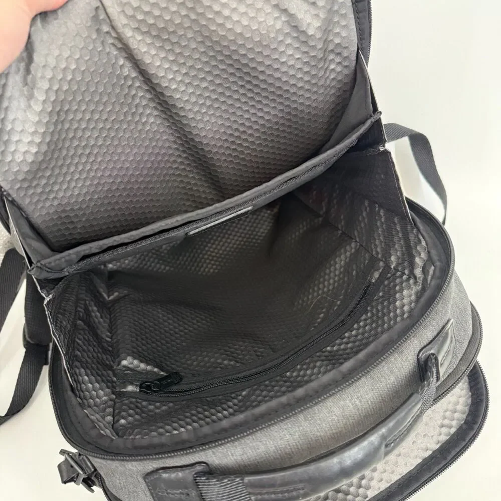 Tumi Alpha Bravo Davis Black Backpack Laptop Carry Bag Nylon Leather Travel